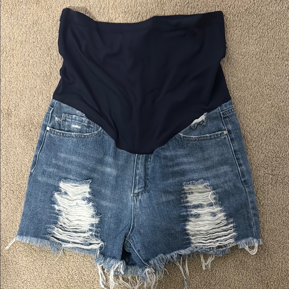 Pink Blush Maternity Jean Shorts